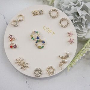 SOLD- LOFT Ann Taylor Assorted Halo Stud Earrings Set